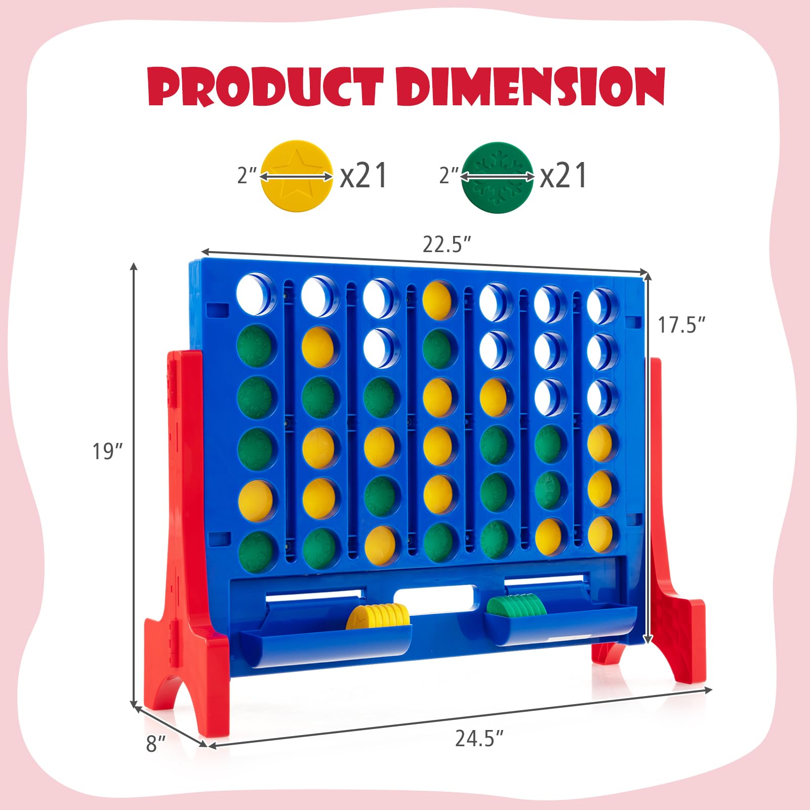 Foto 6 | Giant 4 In A Row Connect Game Costzon 2 En 1 Jumbo 4 Para Anotar - Venta Internacional.