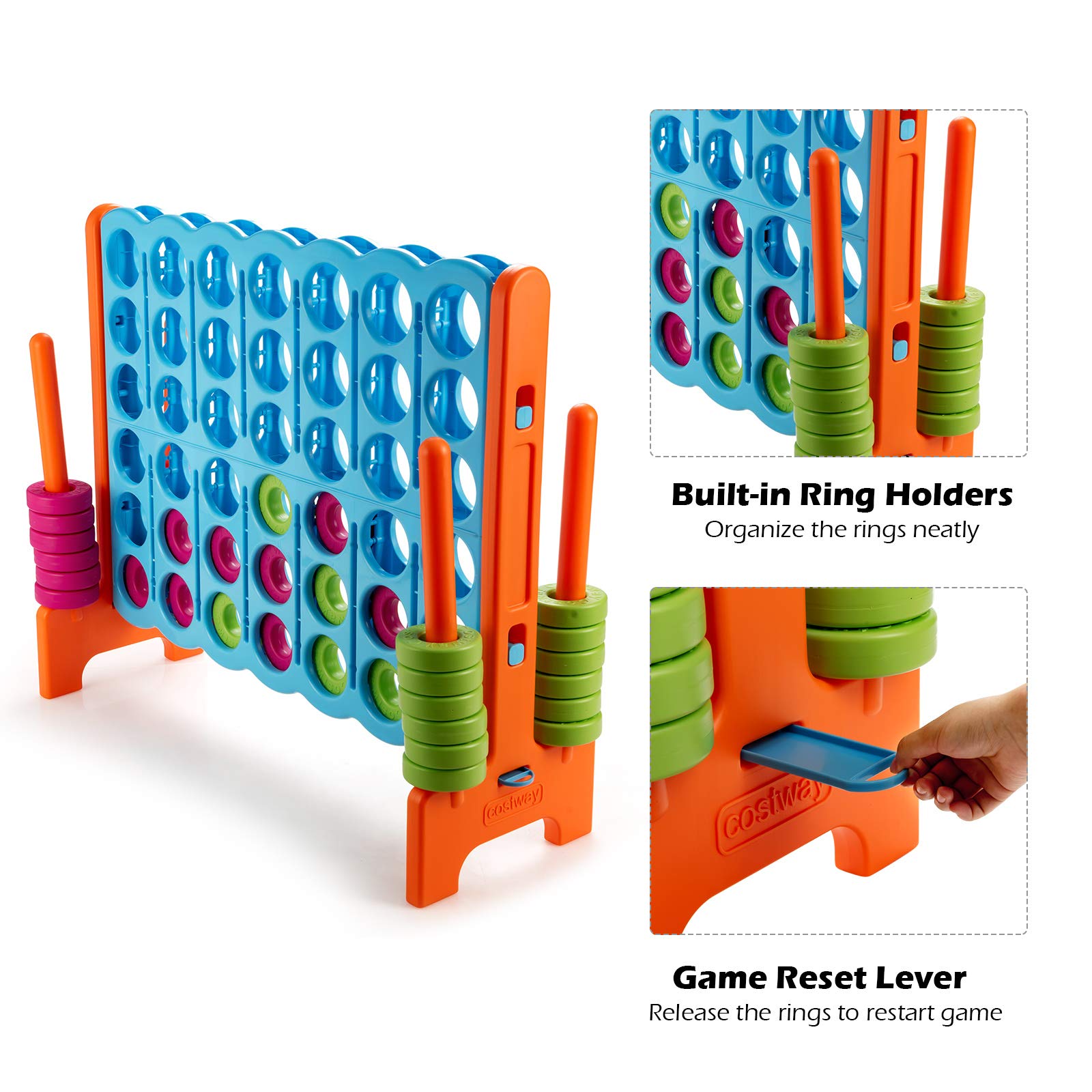 Foto 4 | Juego Gigante Costway Jumbo De 4 Puntos Con 42 Anillos Gigantes - Venta Internacional.