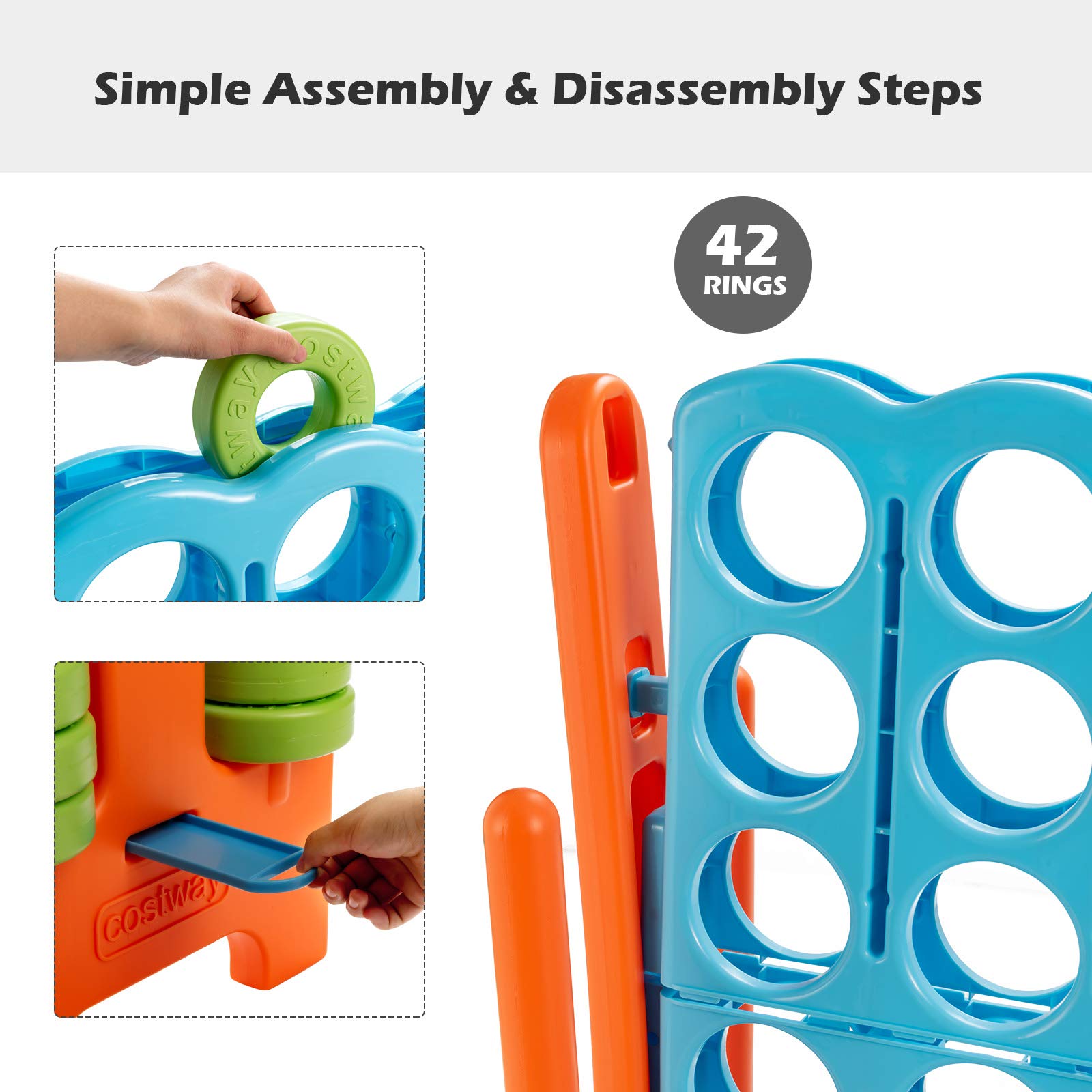 Foto 5 | Juego Gigante Costway Jumbo De 4 Puntos Con 42 Anillos Gigantes - Venta Internacional.