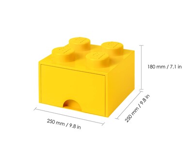 Foto 3 | Cajón De Almacenamiento Lego Brick 4 Amarillo Brillante Para Niños A Partir De 3 Años - Venta Internacional.