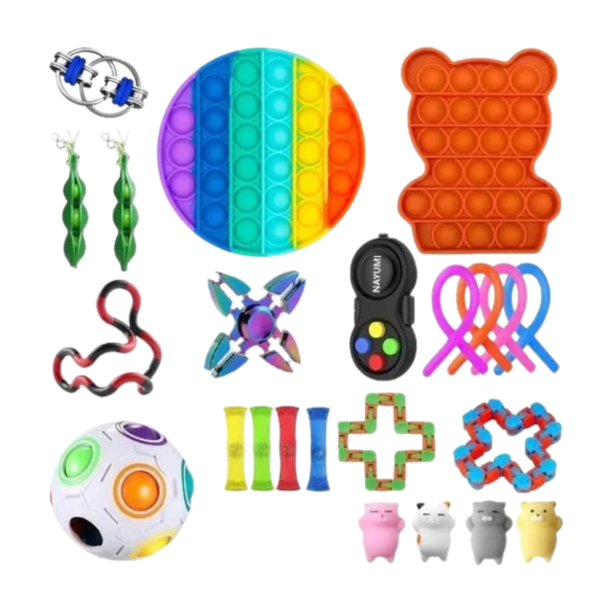 Set de Juguete Antiestrés Malubero Burbuja Fidget Alivia Estrés Multicolor