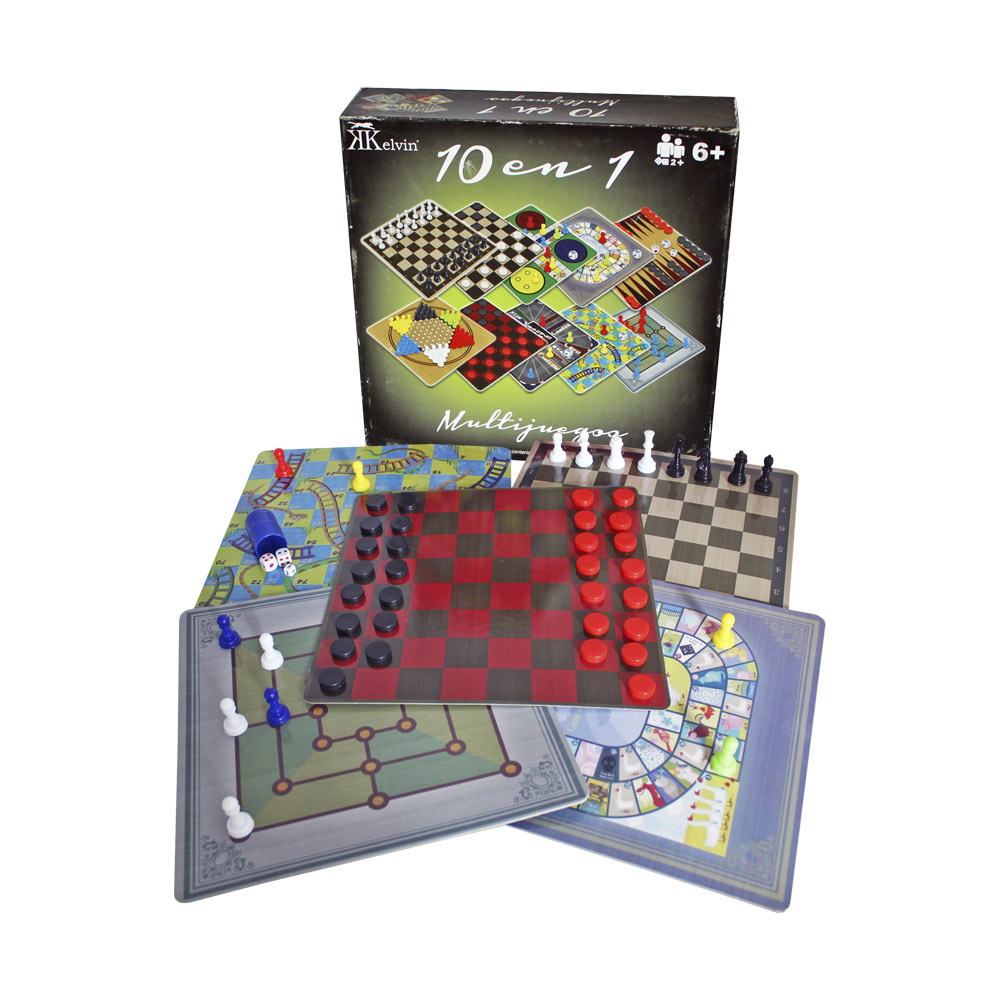 Set Multijuegos 10 en 1 KELVIN JMLC27 Caja de Cartón