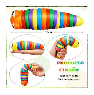 Foto 2 | Juguete Antiestres Sensoriales Oruga 2 Pcs Multicolor