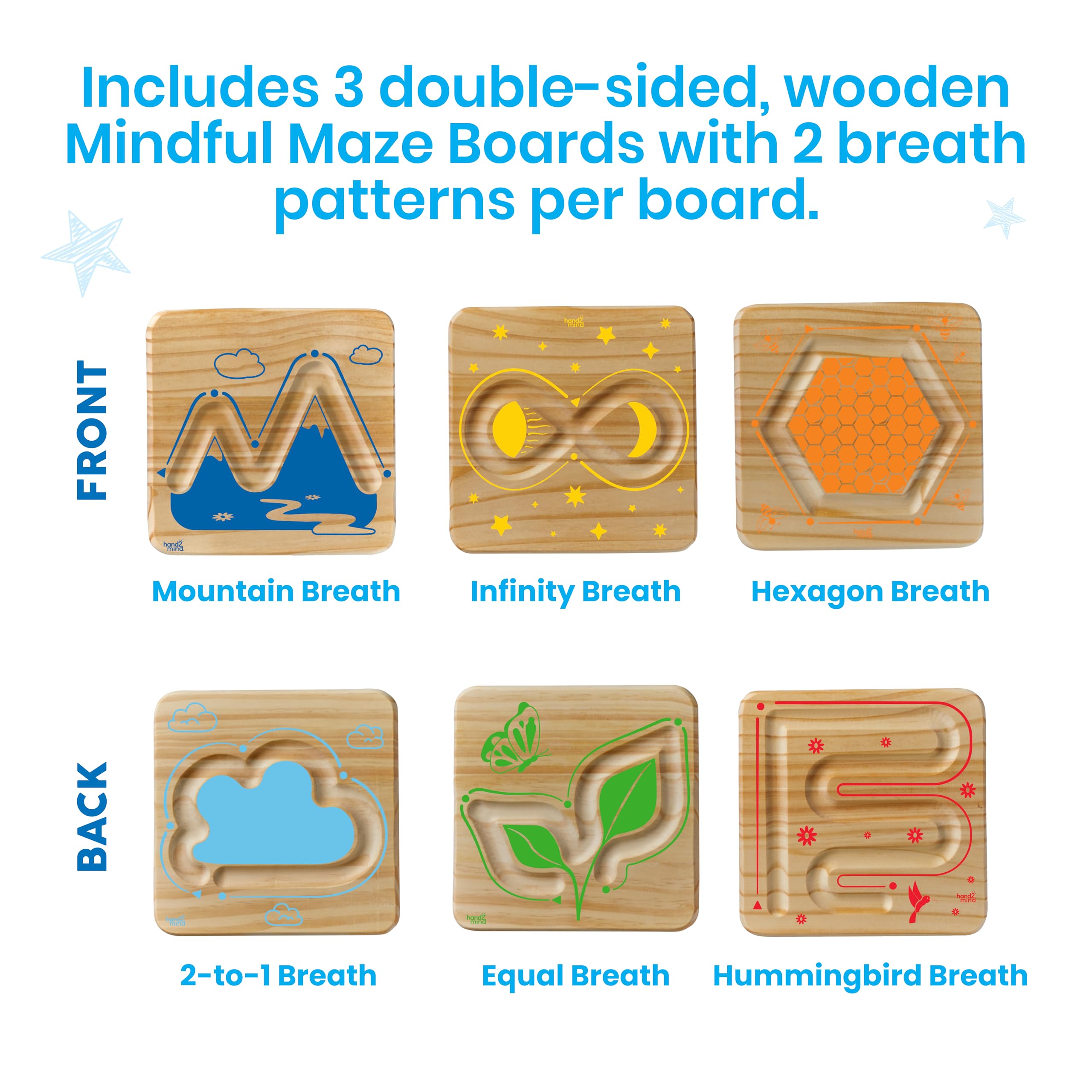Foto 2 | Juego De Laberinto Mindful De Madera Hand2mind, Juguetes Sensoriales Táctiles Para Niños - Venta Internacional.