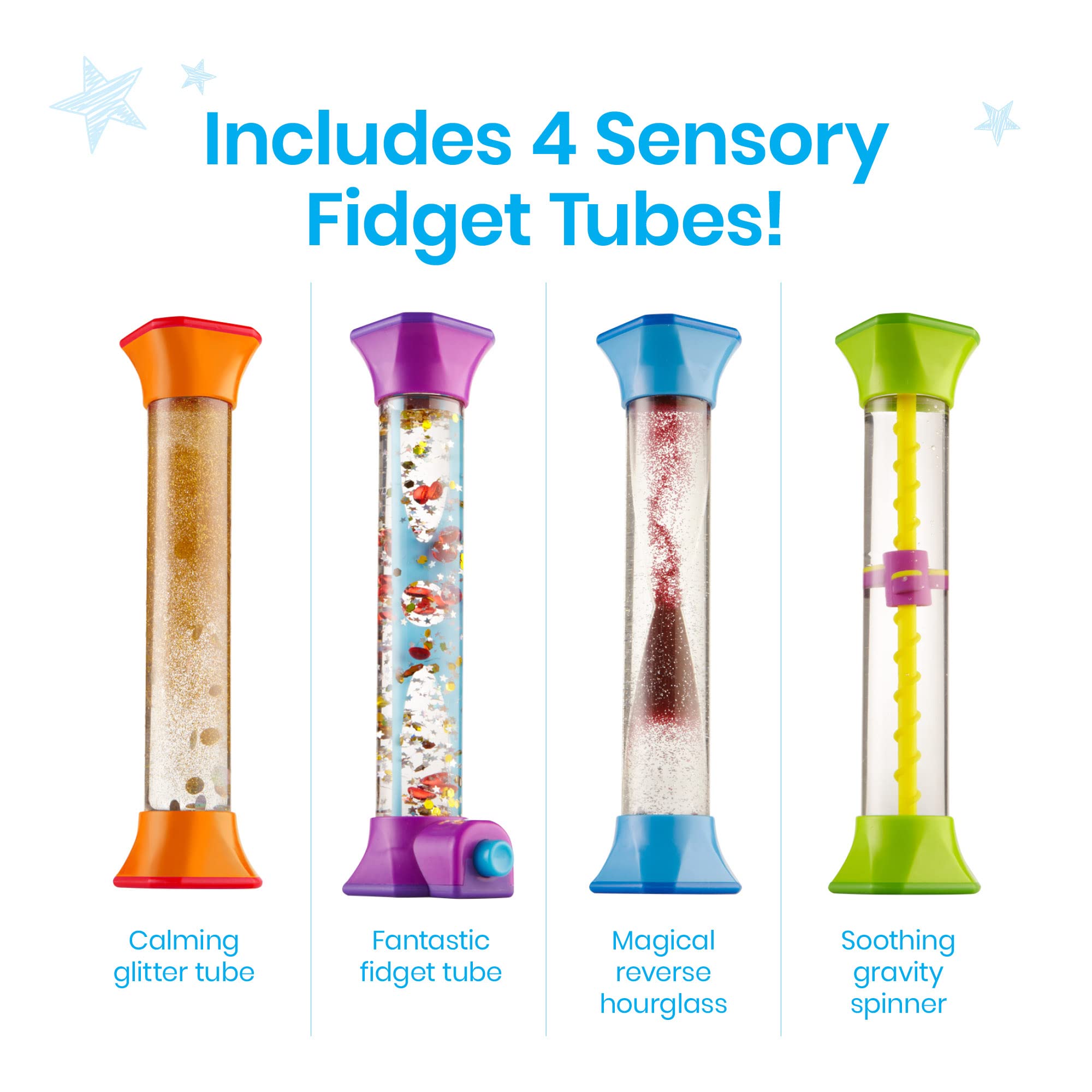 Foto 3 pulgar | Juguetes Relajantes Hand2mind De Sensory Fidget Tubes Para Niños (juego De 4) - Venta Internacional.