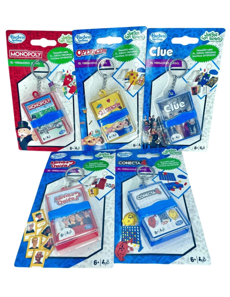 Foto 2 | Kit de 5 Juegos de Mesa Hasbro Mini Tipo Llavero