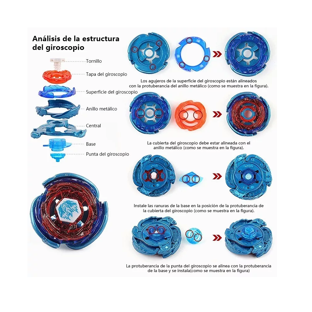 Foto 2 | Juguetes De Batalla Trompos Beyblade Metal 6 Piezas Colores