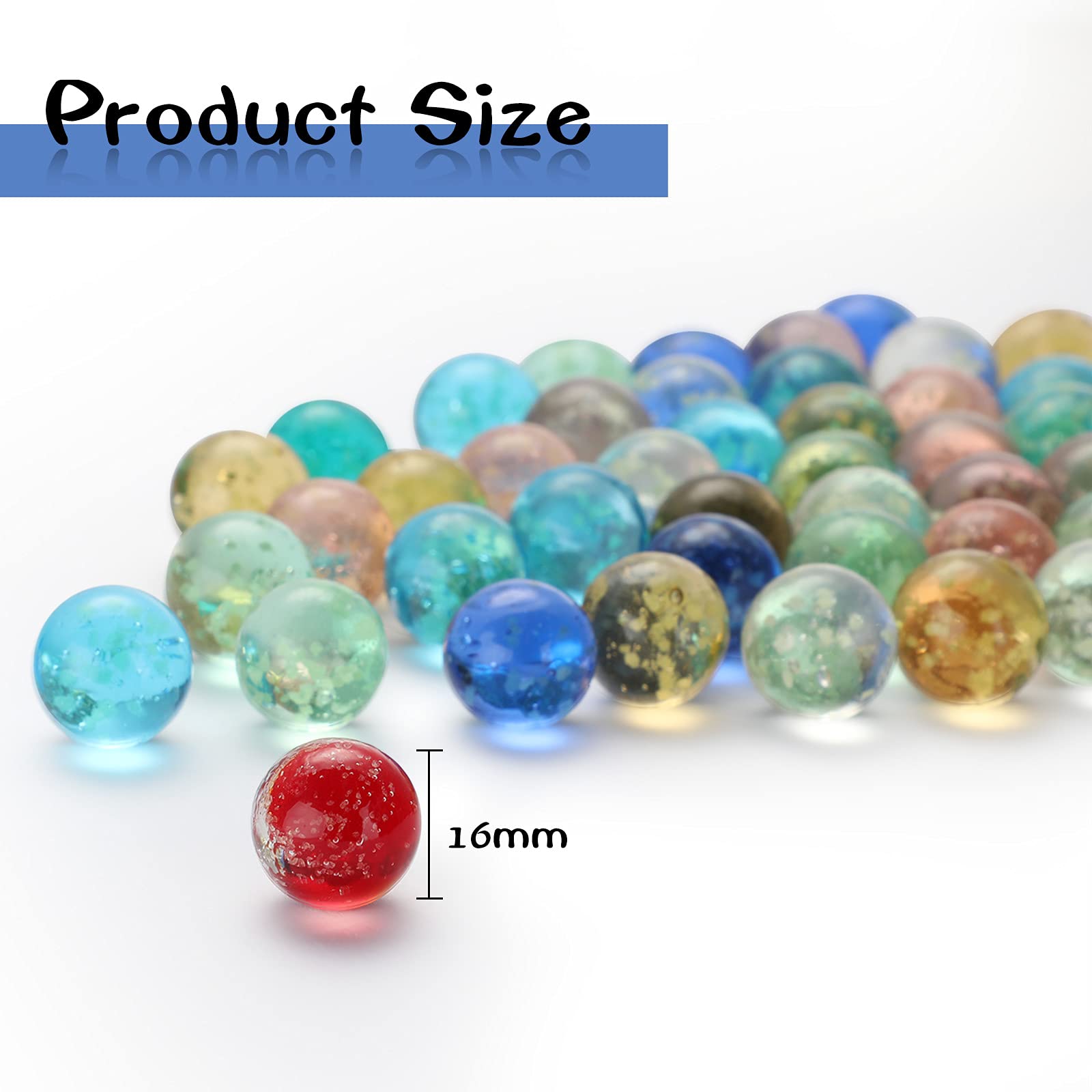 Foto 2 | Canicas de Cristal Skylety Brillan en la Oscuridad 50 Piezas de 10 Colores Diferentes - Venta Internacional