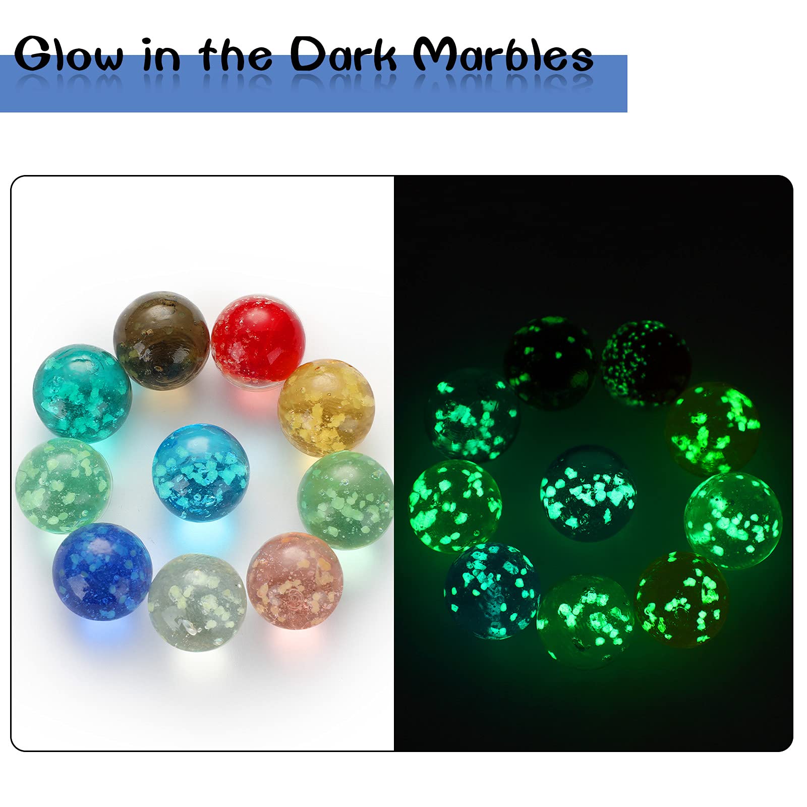 Foto 5 pulgar | Canicas de Cristal Skylety Brillan en la Oscuridad 50 Piezas de 10 Colores Diferentes - Venta Internacional