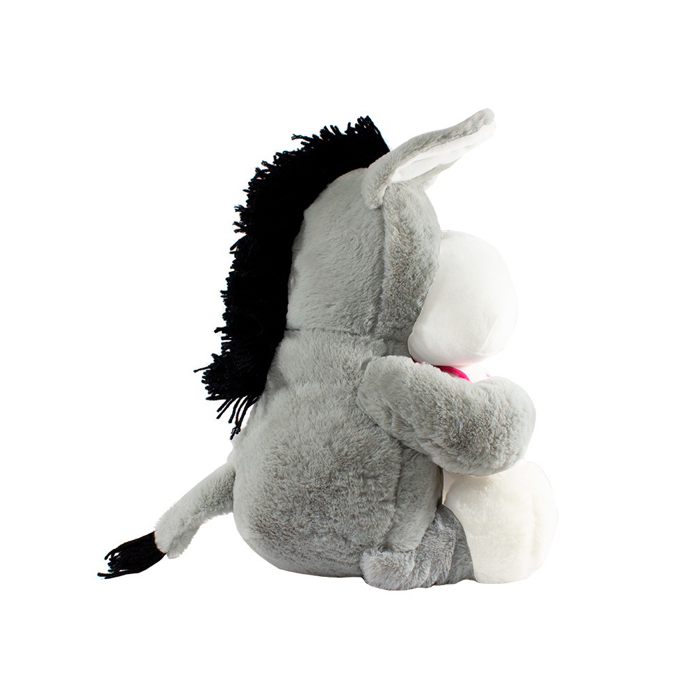 Foto 3 pulgar | Peluche Burrito Enamorado San Valentín color Gris de Tela Ultra Suave Hipoalergénico