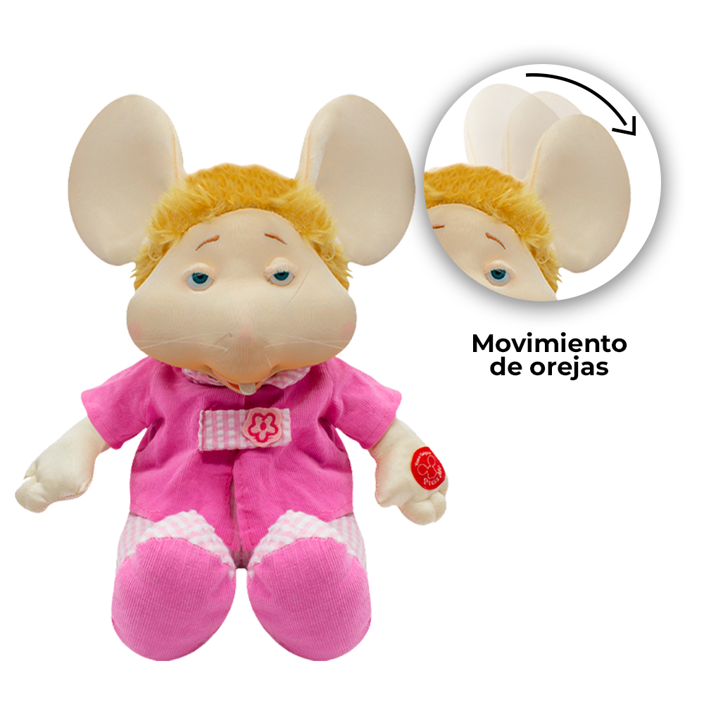 Foto 3 pulgar | Topo Gigio Musical Canción 1 2 3 Todos para Abajo Traje color Rosa de Tela Ultra Suave Hipoalergénico