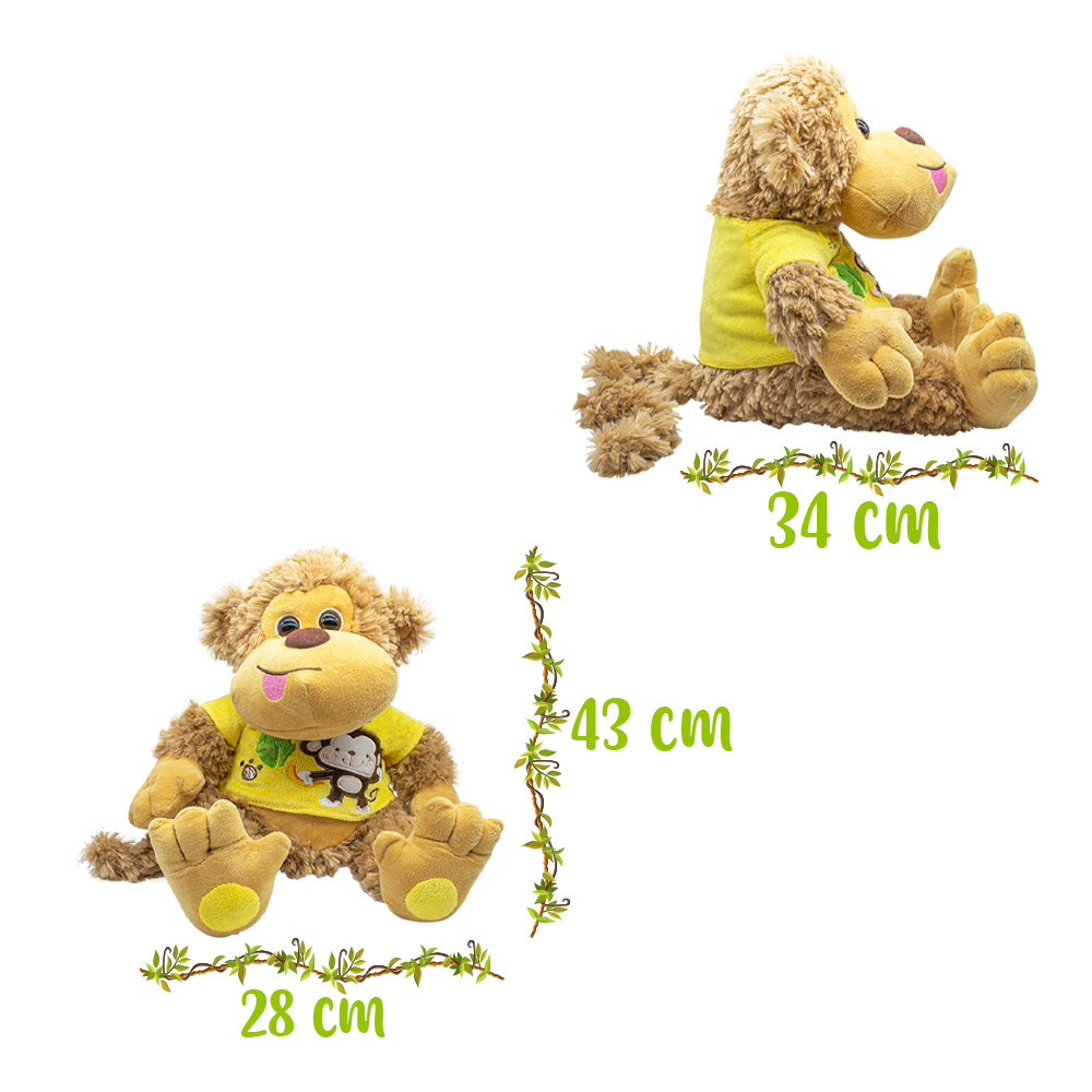 Foto 4 pulgar | Peluche Changuito con Playera de Monito Baby Ultra Suave Hipoalergénico