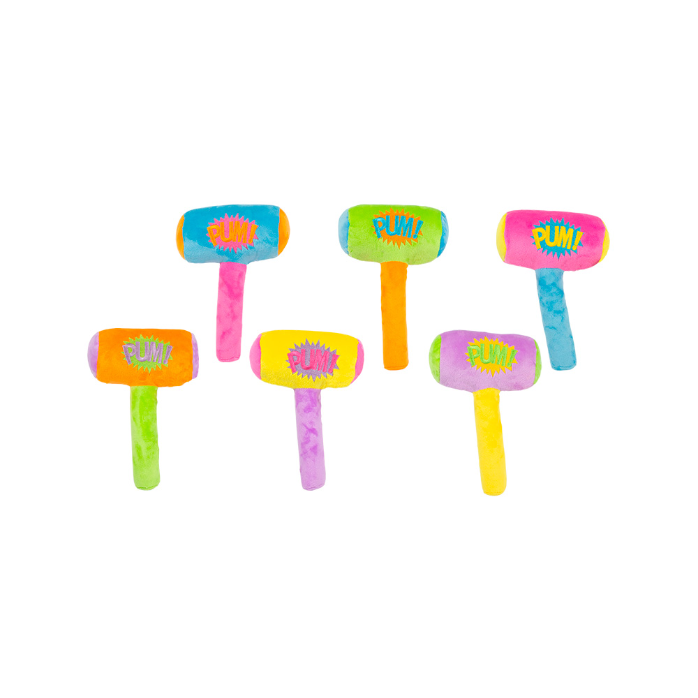 Peluche Martillo con Sonido Paquete 6 Piezas Suave Hipoalergénico