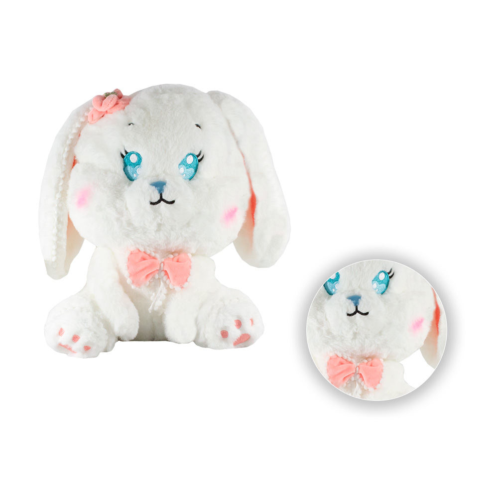 Foto 3 pulgar | Peluche de Conejo con Moño color Blanco Tierna Importadora La Merced Felpa Hipoalergénica