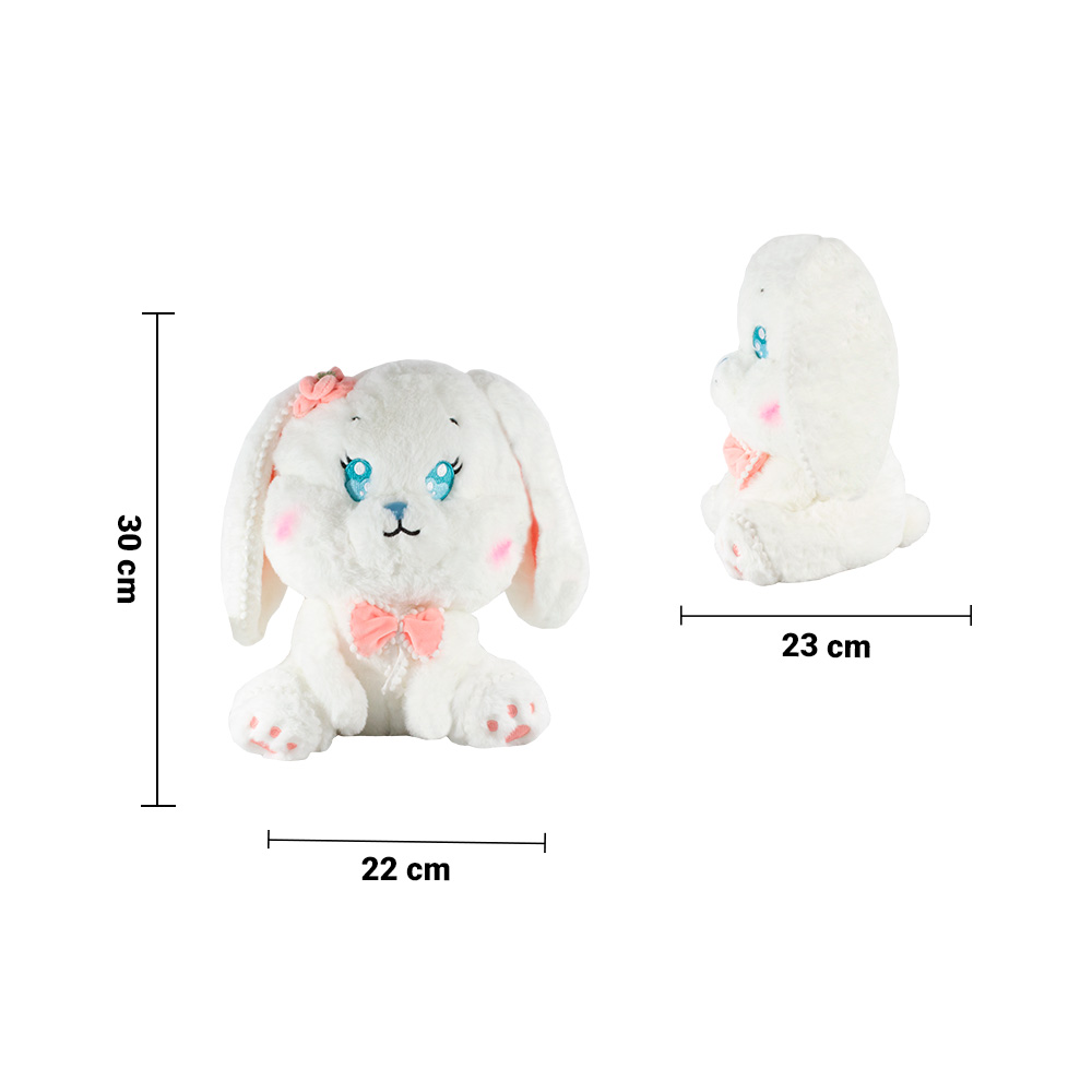 Foto 4 pulgar | Peluche de Conejo con Moño color Blanco Tierna Importadora La Merced Felpa Hipoalergénica