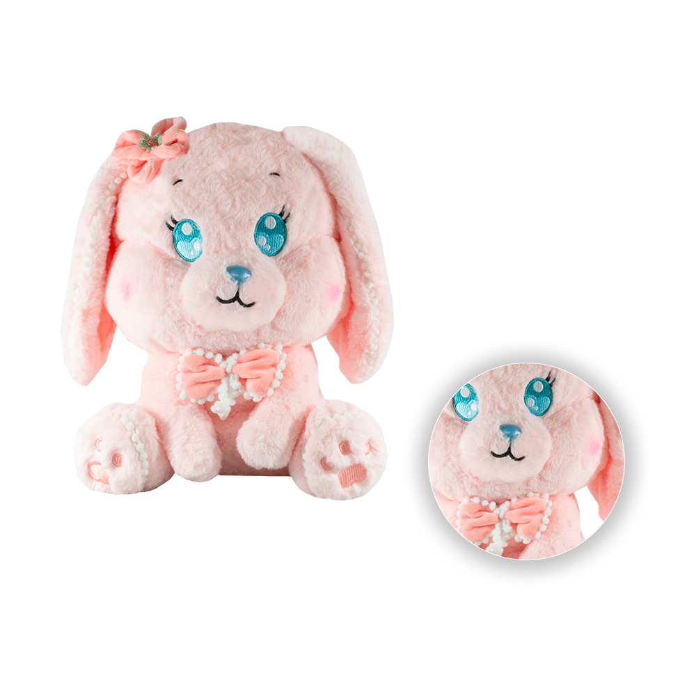 Foto 3 pulgar | Peluche de Conejo con Moño color Rosa Tierna Importadora La Merced Felpa Hipoalergénica