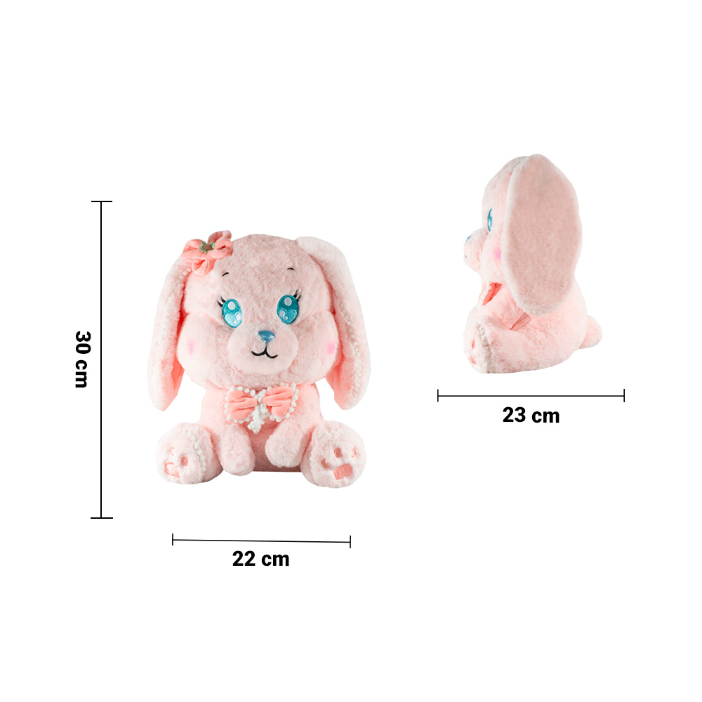 Foto 3 | Peluche de Conejo con Moño color Rosa Tierna Importadora La Merced Felpa Hipoalergénica
