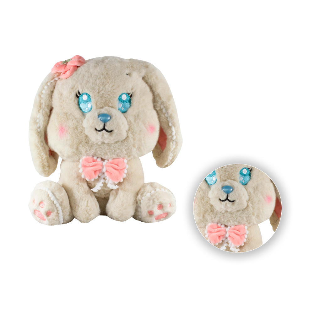 Foto 3 pulgar | Peluche de Conejo con Moño Beige Tierna Importadora La Merced Felpa Hipoalergénica