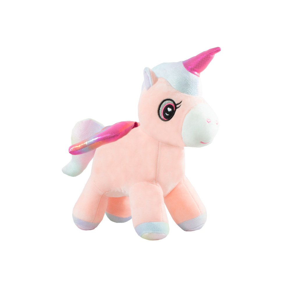 Foto 2 pulgar | Peluche de Unicornio Importadora La Merced color Rosa Alitas y Cuerno Metálico de Felpa Suave