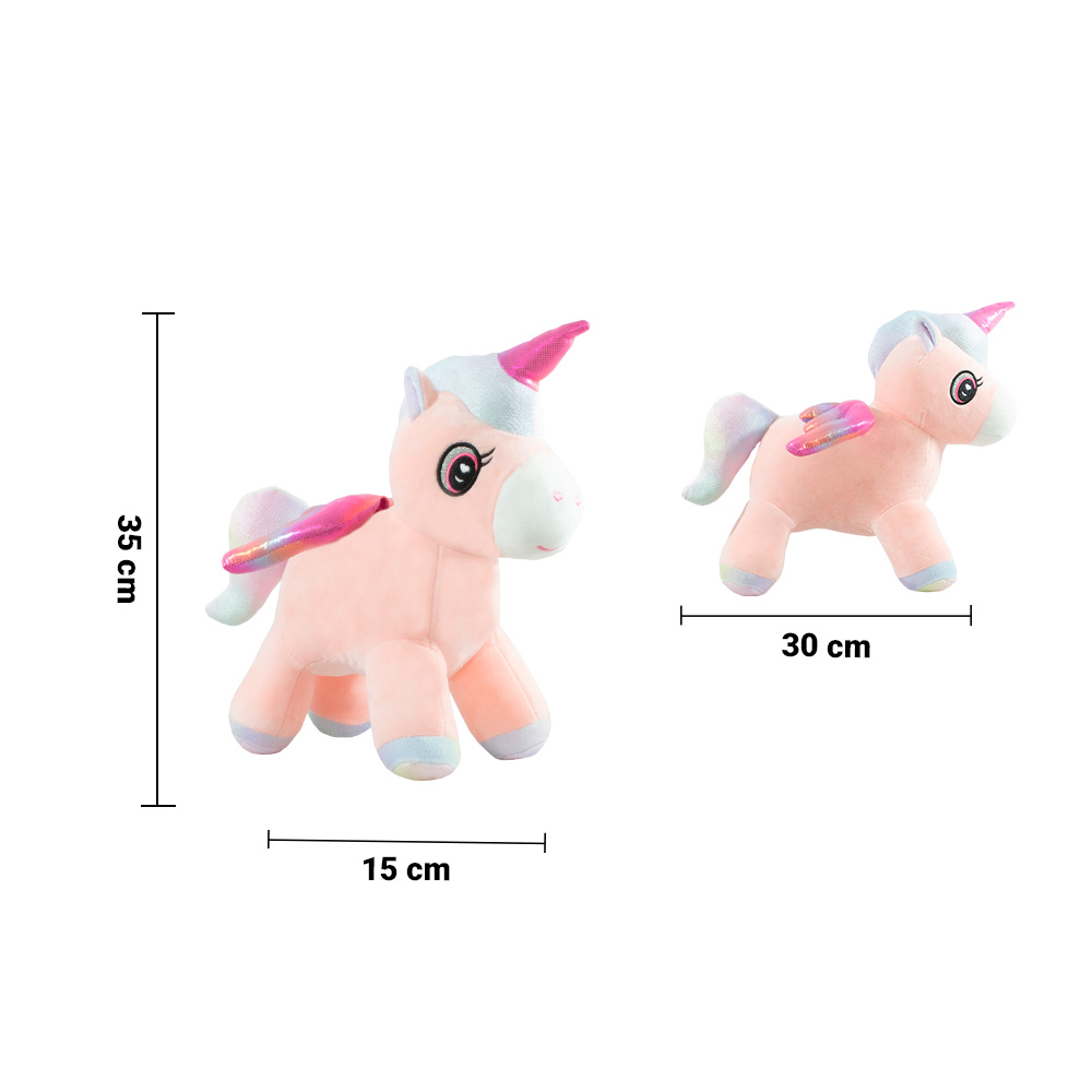 Foto 4 pulgar | Peluche de Unicornio Importadora La Merced color Rosa Alitas y Cuerno Metálico de Felpa Suave