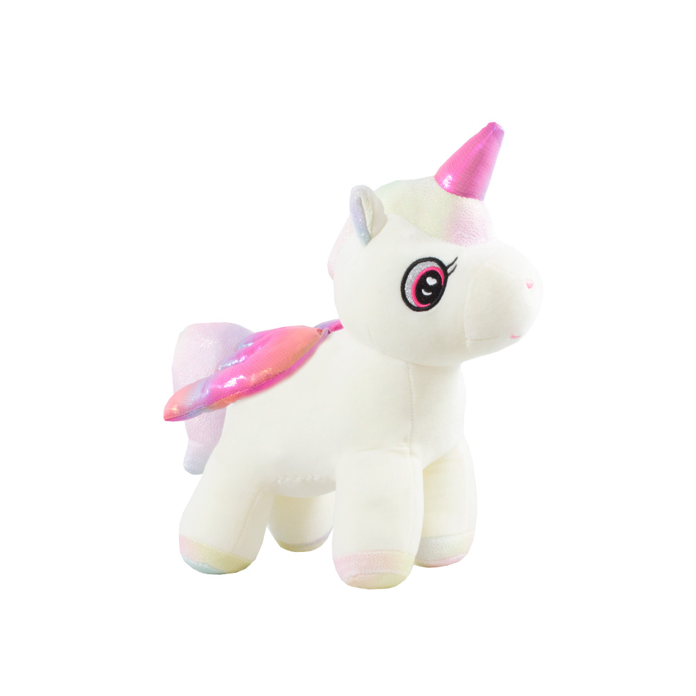 Foto 2 pulgar | Peluche de Unicornio Importadora La Merced color Blanco Alitas y Cuerno Metálico de Felpa Suave