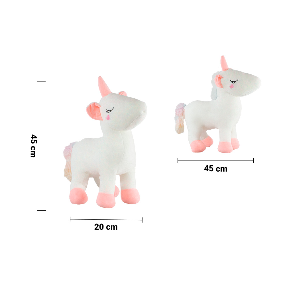 Foto 3 pulgar | Peluche de Unicornio Importadora La Merced color Blanco Tierno 45 cm Felpa Suave