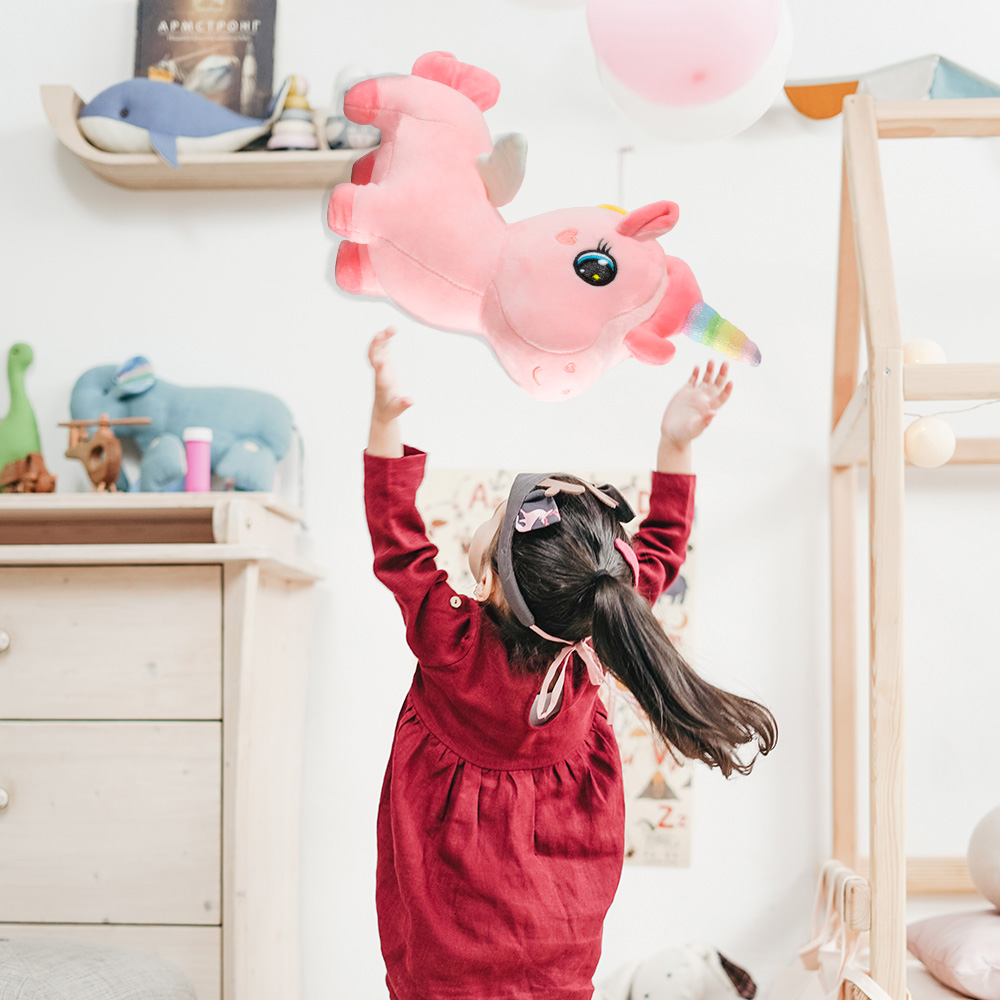 Foto 4 pulgar | Peluche de Unicornio Importadora La Merced color Rosa Tierno 50 cm de Felpa Suave