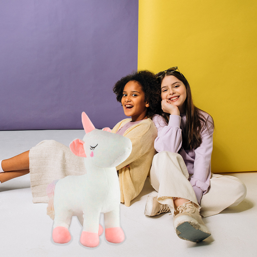 Foto 4 pulgar | Peluche de Unicornio Importadora La Merced color Blanco Tierno 86 cm de Felpa Suave