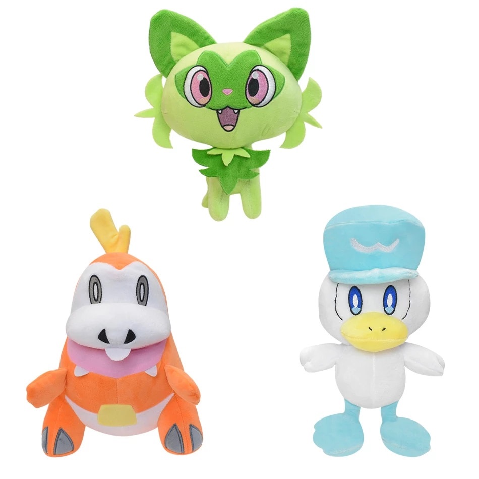 Foto 1 | Paquete 3 Peluches Nintendo Pokémon Scarlet & Violet Fuecoco Quaxly & Sprigatito