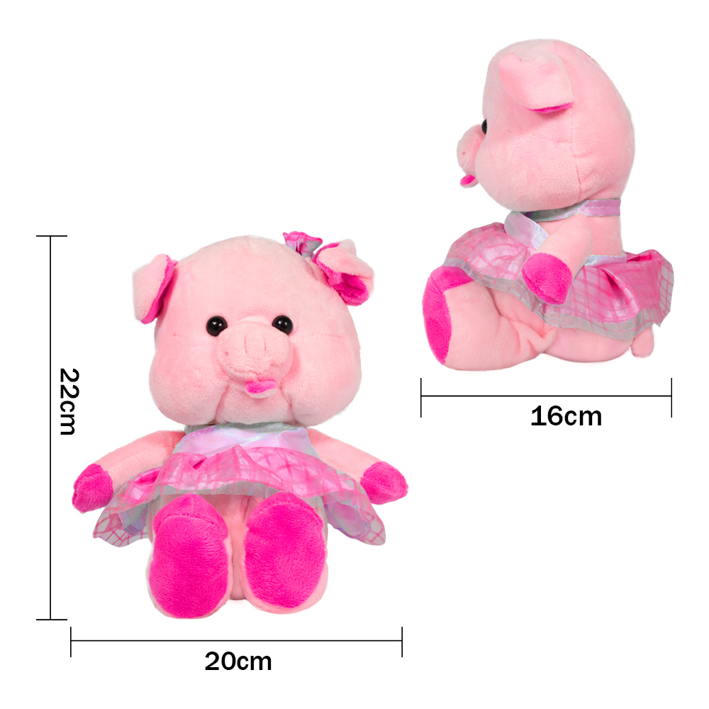 Foto 3 | Peluche De Puerquito Cochinitas Bailarinas Pack 3 Piezas Suave Hipoalergénica