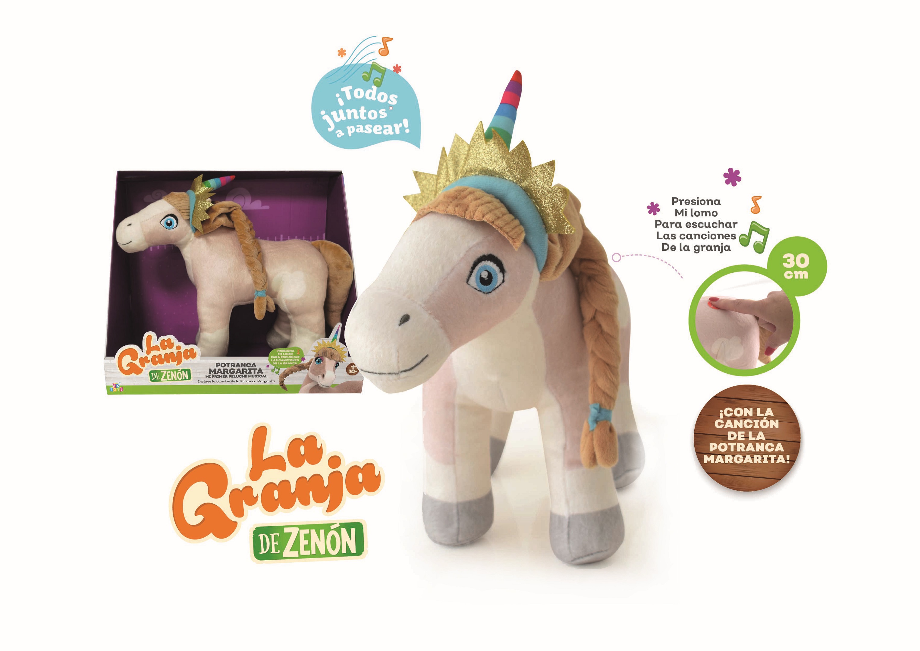 Foto 4 pulgar | Peluche Musical La Granja de Zenón Potranca Margarita 30 Cm