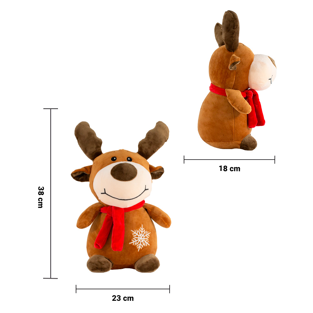 Foto 3 pulgar | Peluche Reno Navideño 38 Cm Importadora La Merced Suave Hipoalergénico