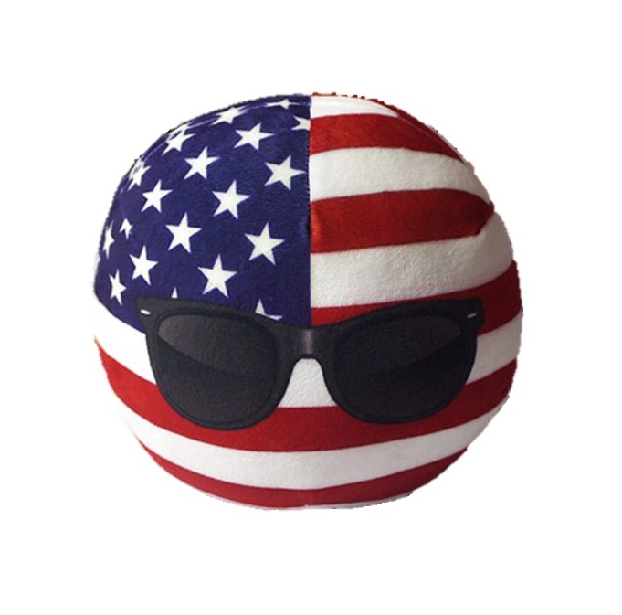 Peluche Ball Countryball Multicolor Americabolita con Lentes