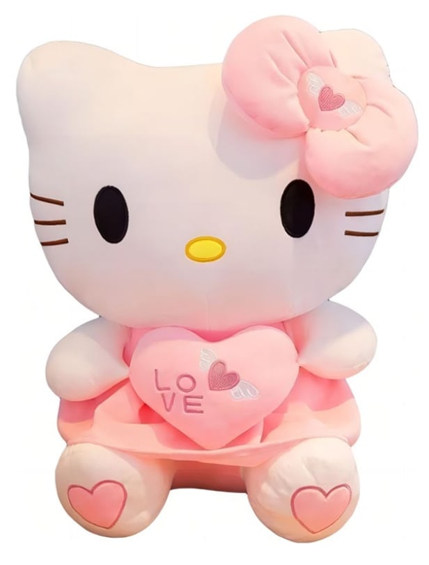 Peluche Hello Kitty con Corazón Funbu Kawaii color Blanco $745