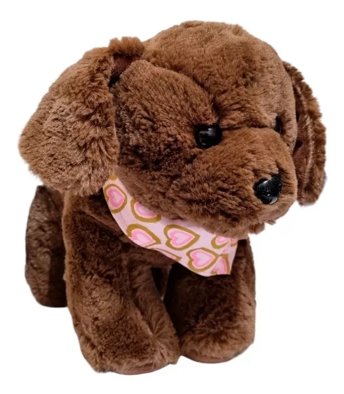 Foto 2 pulgar | Perro de Peluche Paluchería color Marrón Perrito Amoroso con Bandana Corazones 30 CM