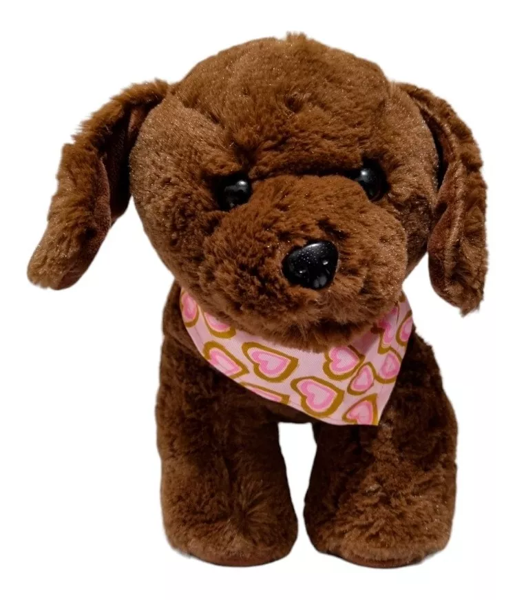 Foto 3 pulgar | Perro de Peluche Paluchería color Marrón Perrito Amoroso con Bandana Corazones 30 CM