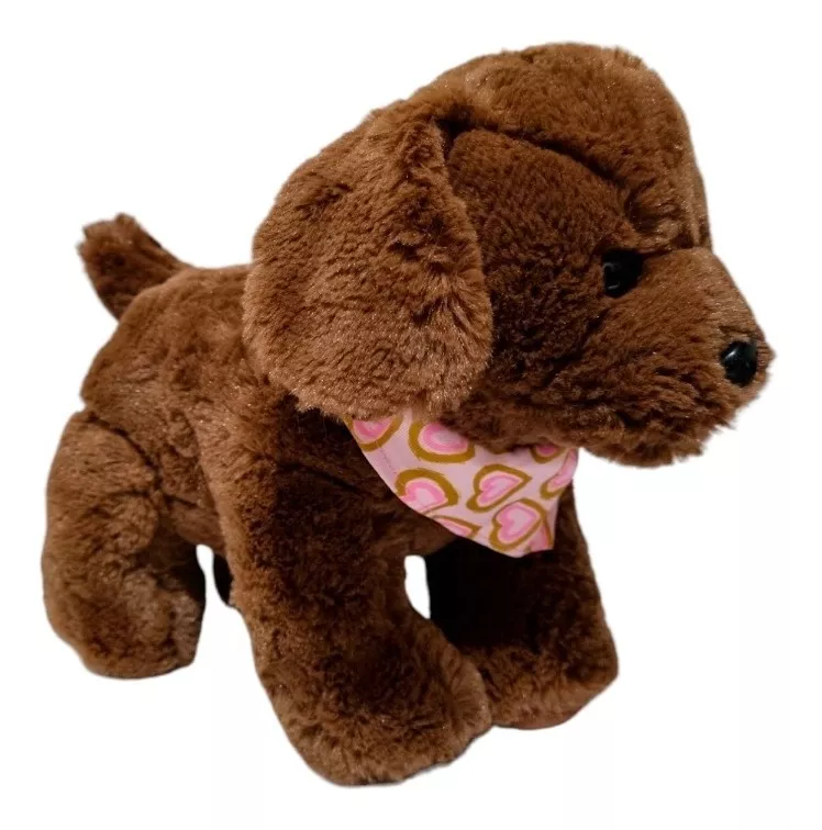 Foto 5 pulgar | Perro de Peluche Paluchería color Marrón Perrito Amoroso con Bandana Corazones 30 CM