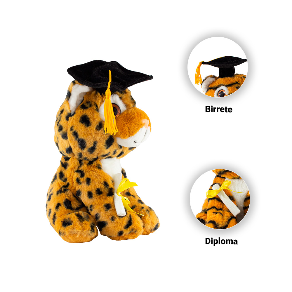 Foto 4 pulgar | Peluche de Leopardo para Graduación de Tela Hipoalergénica Importadora La Merced