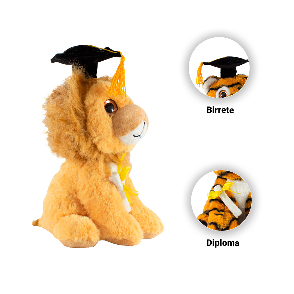 Foto 4 pulgar | Peluche de León para Graduación de Tela Hipoalergénica Importadora La Merced