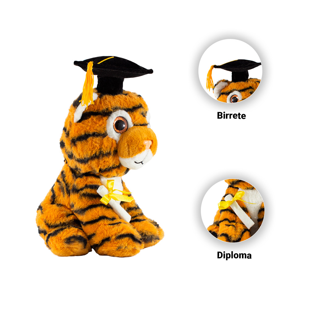Foto 4 pulgar | Peluche de Tigre para Graduación de Tela Hipoalergénica Importadora La Merced