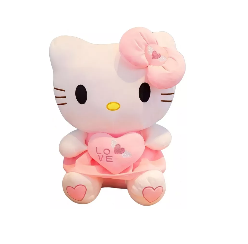 Peluche Hello Kitty con Corazón Belug color Rosa