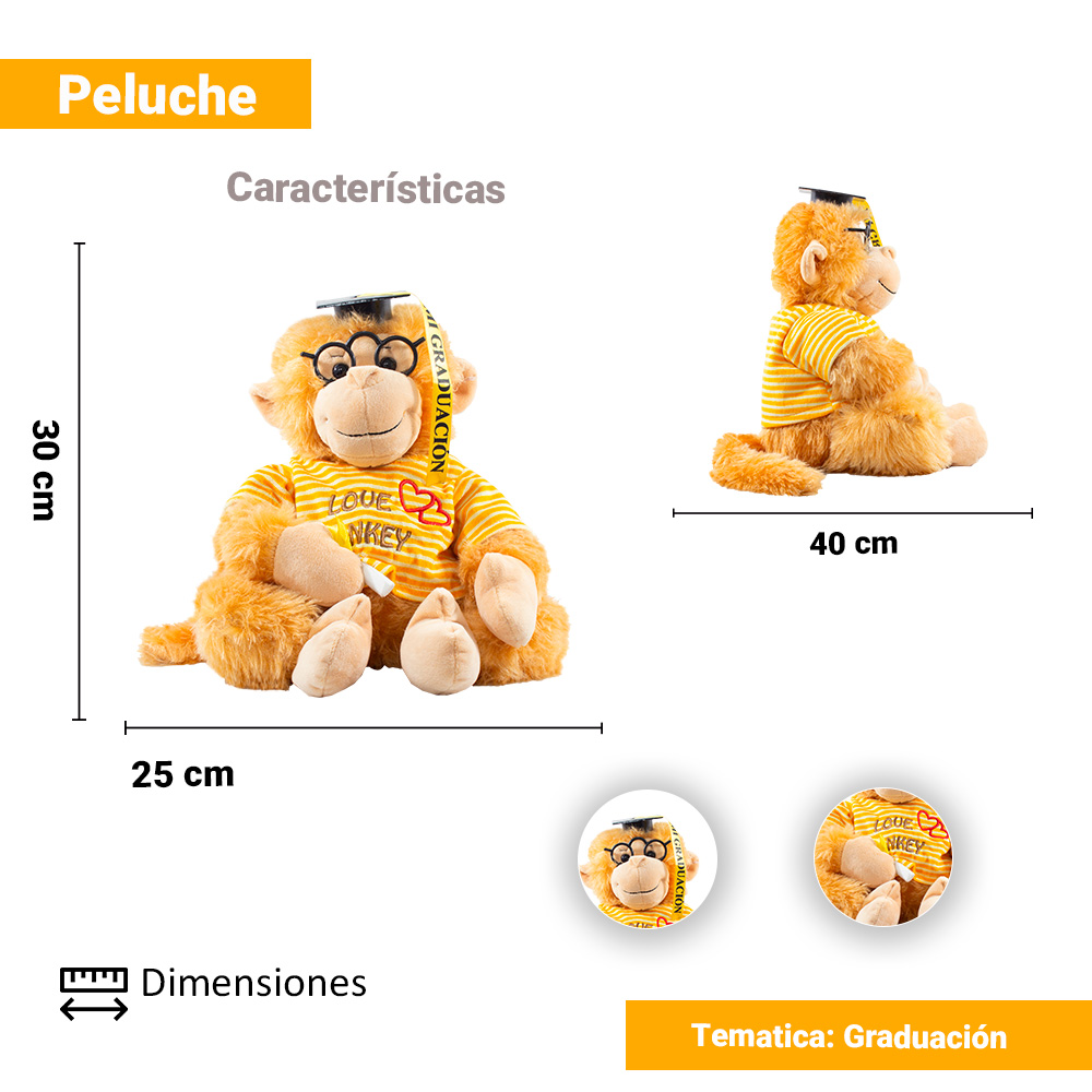 Foto 4 pulgar | Peluche Changuito Importadora la Merced color Anaranjado