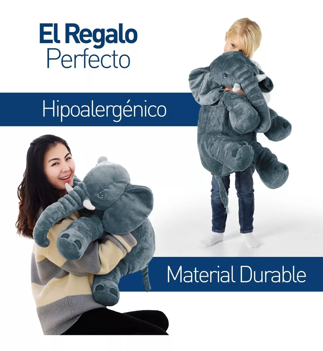 Foto 6 pulgar | Peluche Belug de Elefante color Gris