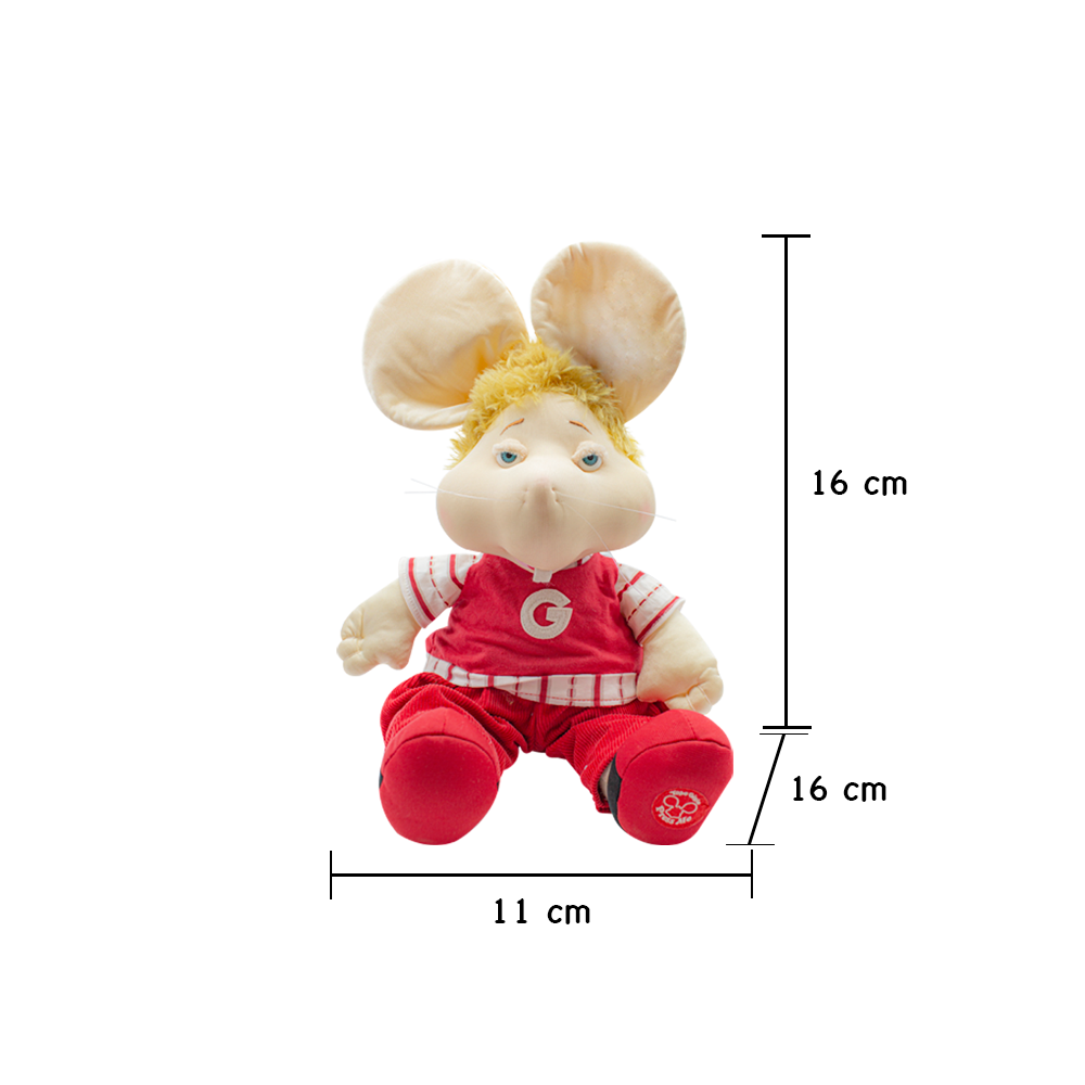 Foto 3 pulgar | Topo Gigio Chico Musical con Canción El Verano Traje color Rojo de Tela Ultra Suave Hipoalergénico