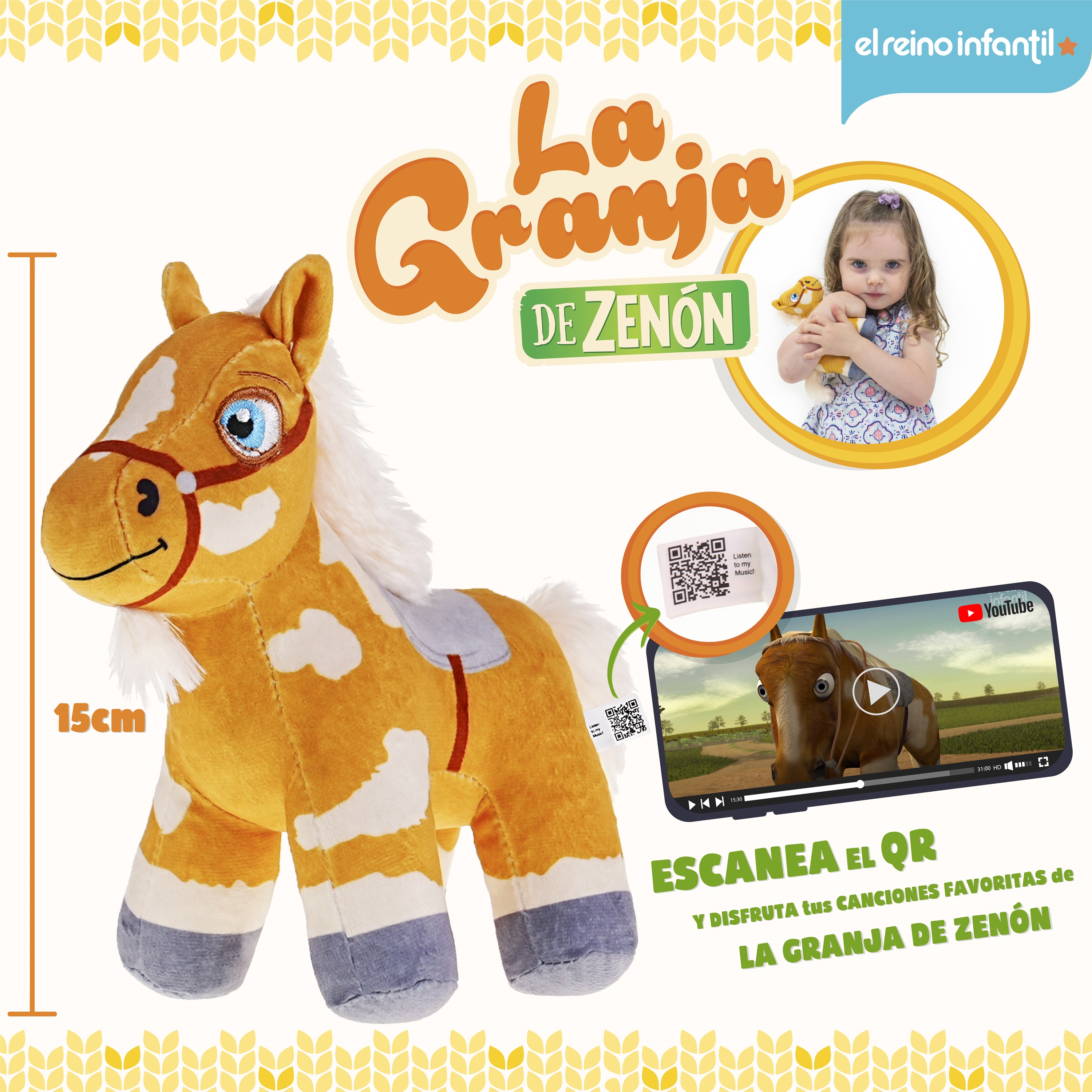 Foto 4 pulgar | Peluche La Granja de Zenón Percherón Mis Primeros Pasos 15 cm