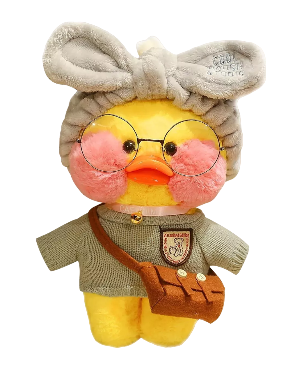 Patito de Peluche Lalafanfan con Complementos de Vestir BELUG Gris