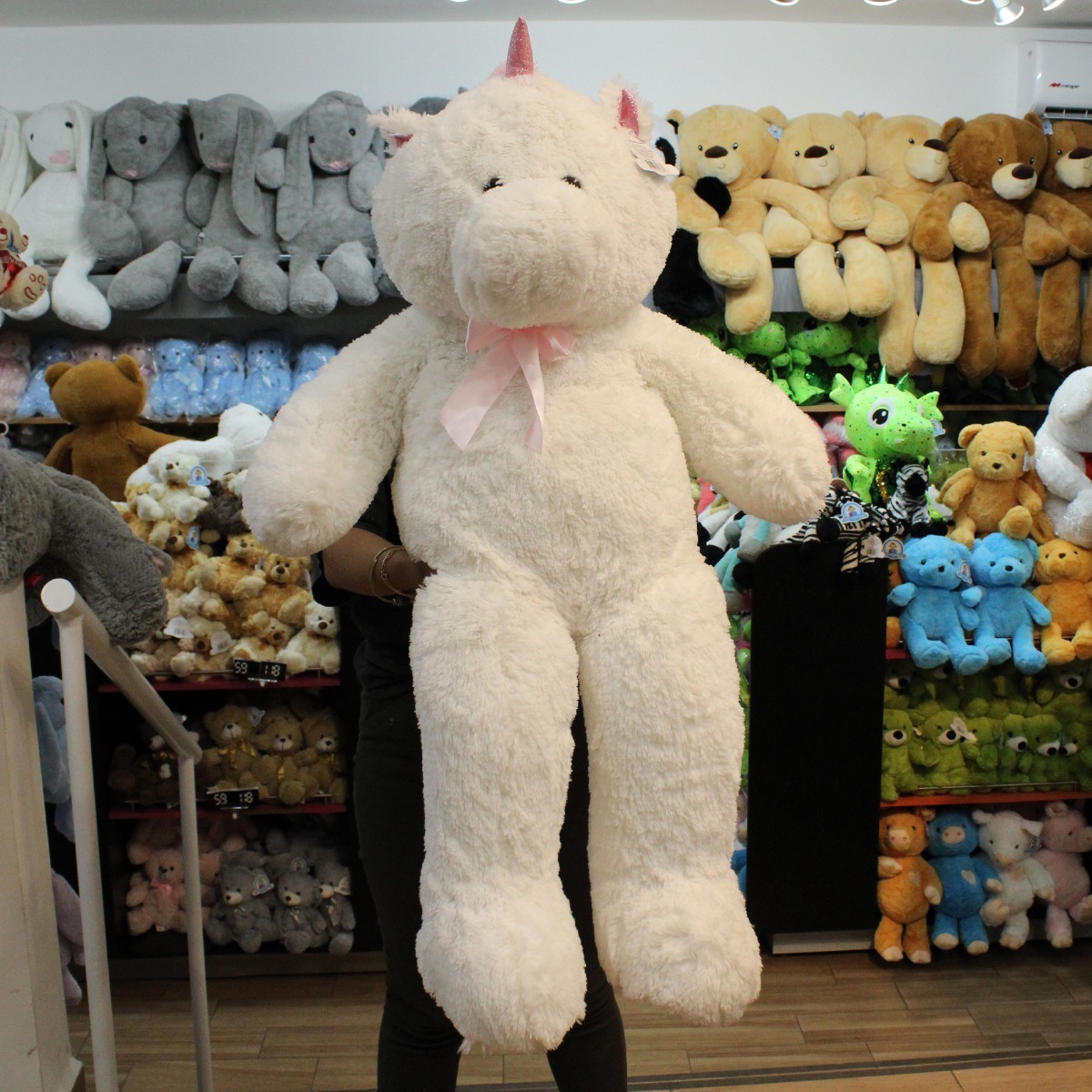 Foto 2 | Oso De Peluche 1.10 Metros Grande Gigante Jumbo Pelucheria, Unicornio, Blanco