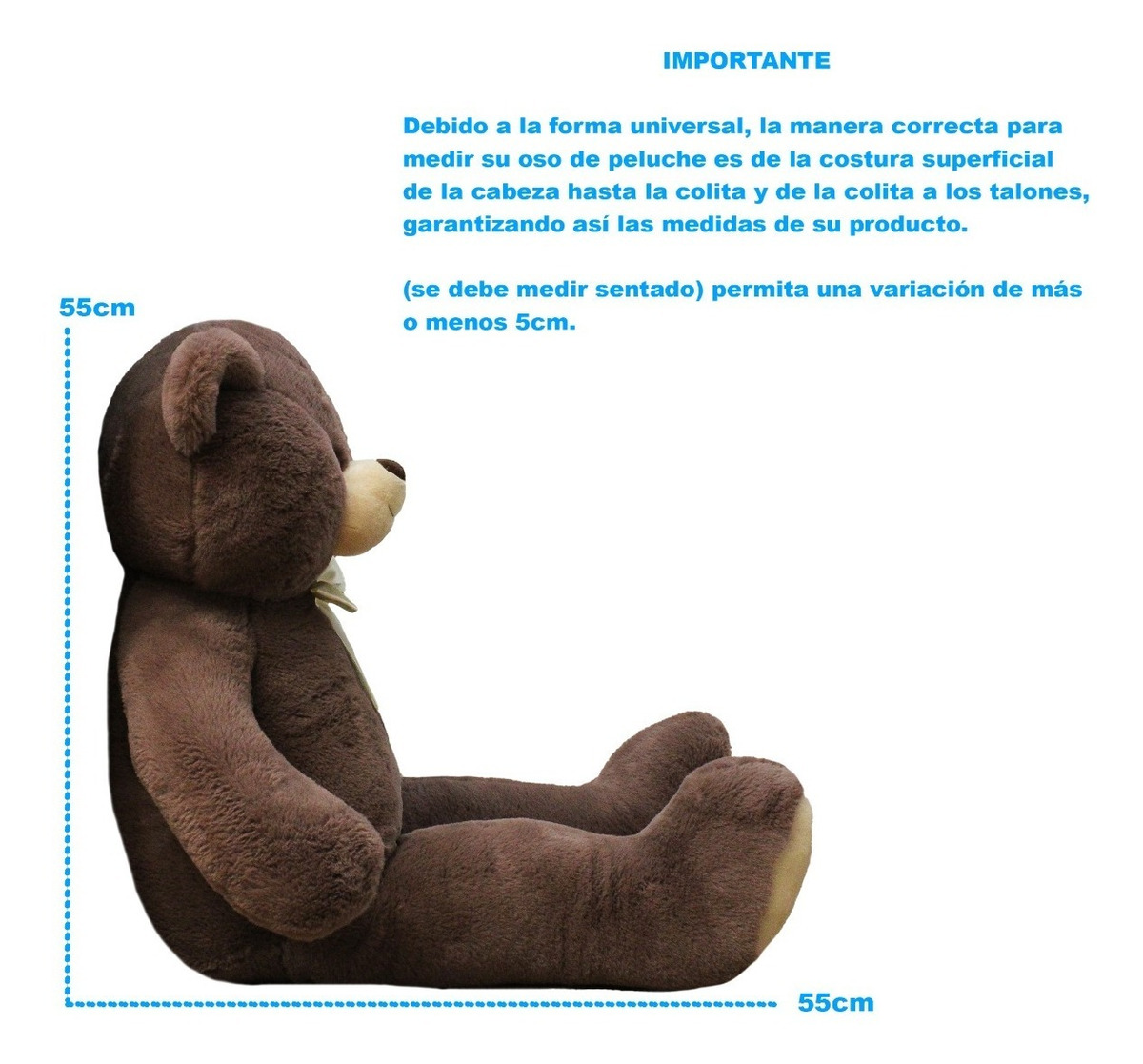 Foto 4 pulgar | Oso De Peluche 1.10 Metros Grande Gigante Jumbo Pelucheria, Latte, Marrón