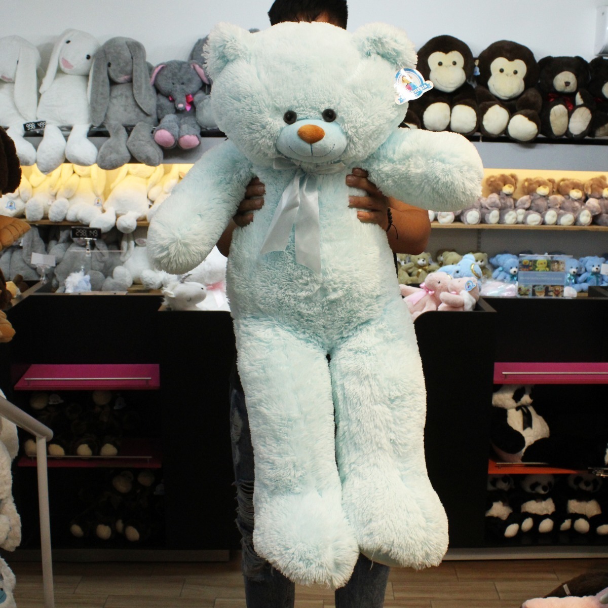 Foto 4 pulgar | Oso De Peluche 1.10 Metros Grande Gigante Jumbo Pelucheria, Azul