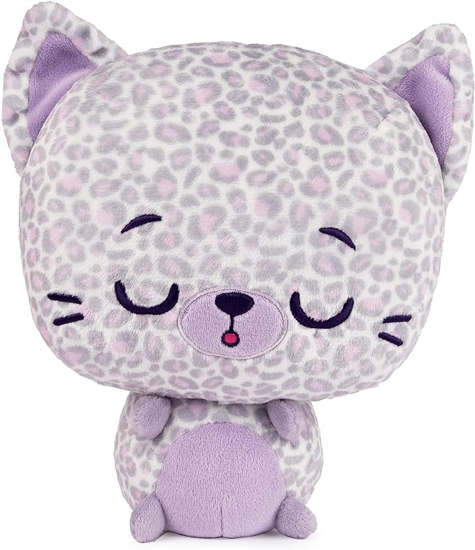 Peluche suave para mascotas GUND Drops - Leopardo morado de 9 pulgadas